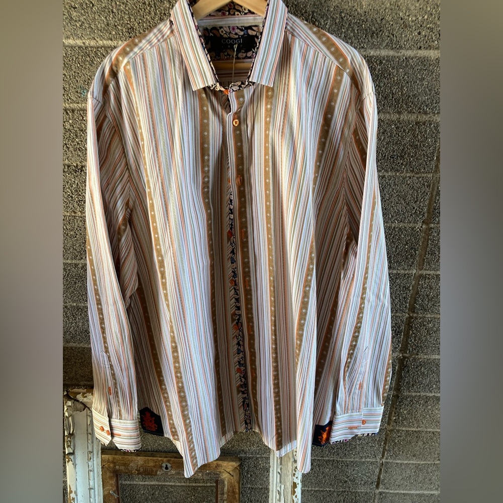 Striped Multicolor Men's Shirt by Coogi Luxe